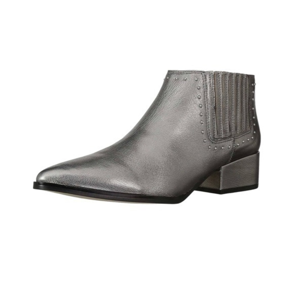 Marc Fisher Women’s Idalee Metallic Silver Studded Chelsea Ankle Boots
